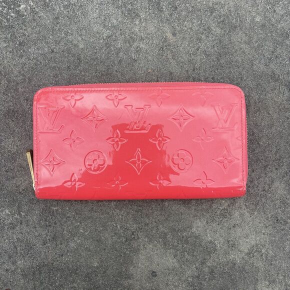 Louis Vuitton Monogram Vernis Zippy Wallet Peach Pink Long Wallet - Picture 1 of 16